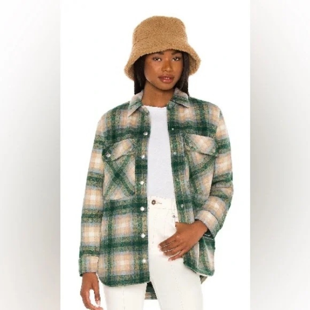 Blank NYC Green and Beige Plaid Jacket